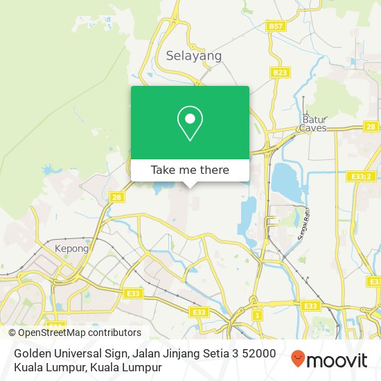 Golden Universal Sign, Jalan Jinjang Setia 3 52000 Kuala Lumpur map