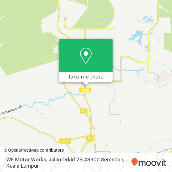 Peta WF Motor Works, Jalan Orkid 2B 48300 Serendah