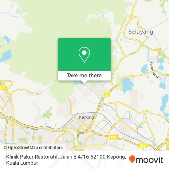 Peta Klinik Pakar Restoratif, Jalan E 4 / 16 52100 Kepong