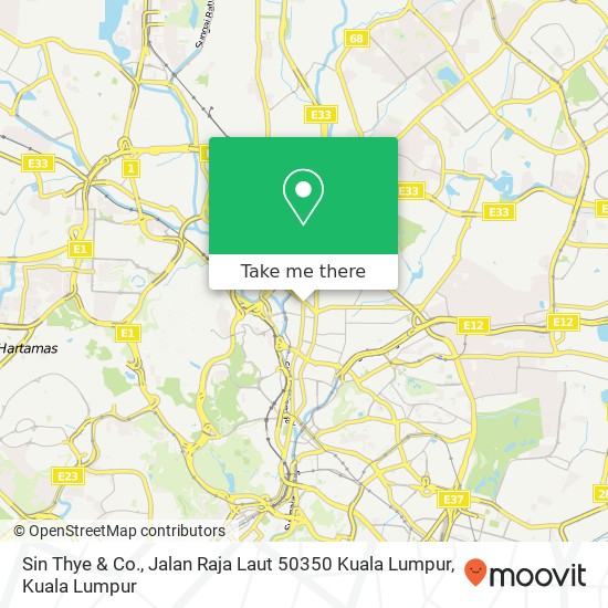 Peta Sin Thye & Co., Jalan Raja Laut 50350 Kuala Lumpur
