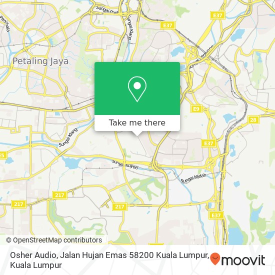 Osher Audio, Jalan Hujan Emas 58200 Kuala Lumpur map