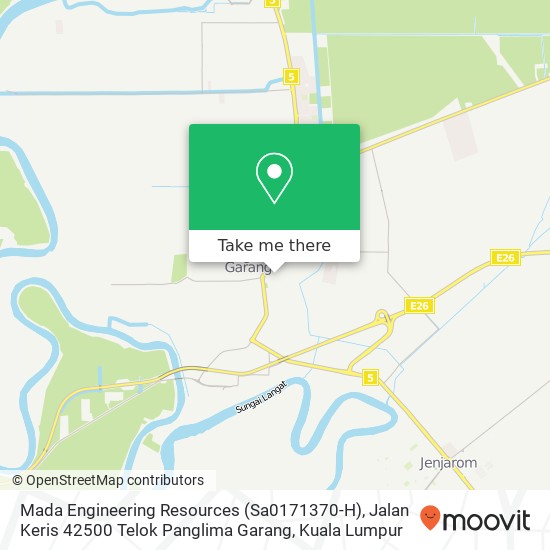 Mada Engineering Resources (Sa0171370-H), Jalan Keris 42500 Telok Panglima Garang map