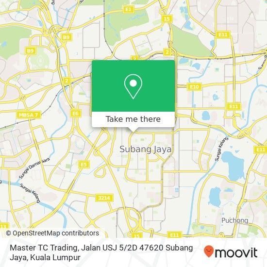 Master TC Trading, Jalan USJ 5 / 2D 47620 Subang Jaya map