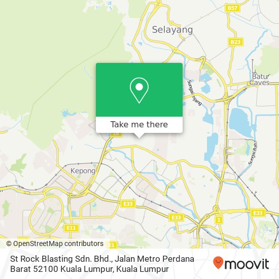 Peta St Rock Blasting Sdn. Bhd., Jalan Metro Perdana Barat 52100 Kuala Lumpur