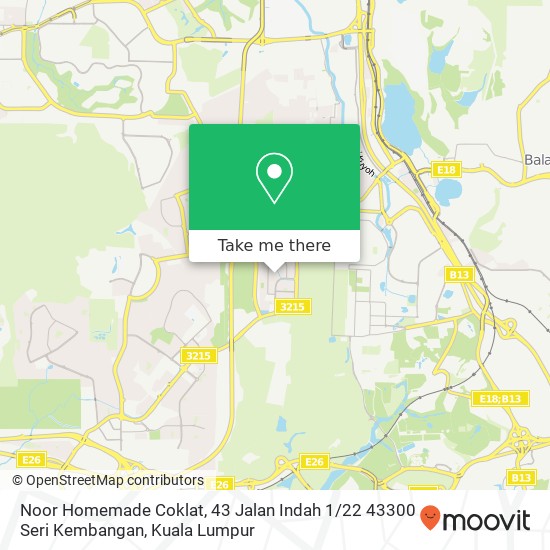 Noor Homemade Coklat, 43 Jalan Indah 1 / 22 43300 Seri Kembangan map