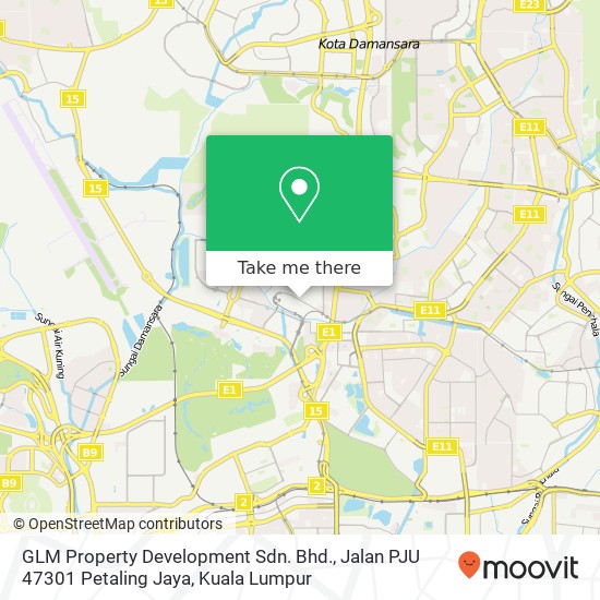 Peta GLM Property Development Sdn. Bhd., Jalan PJU 47301 Petaling Jaya