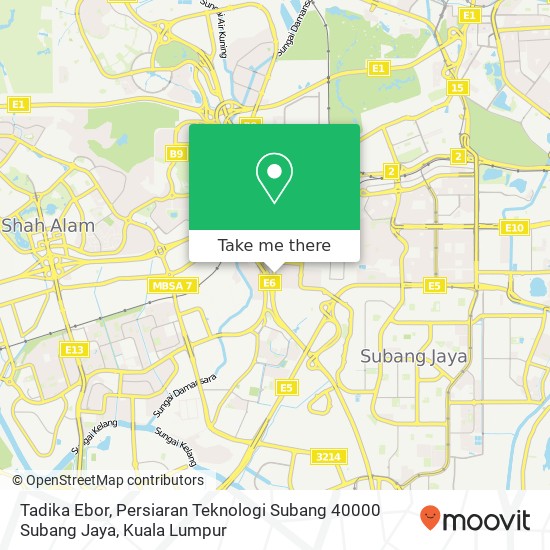 Peta Tadika Ebor, Persiaran Teknologi Subang 40000 Subang Jaya