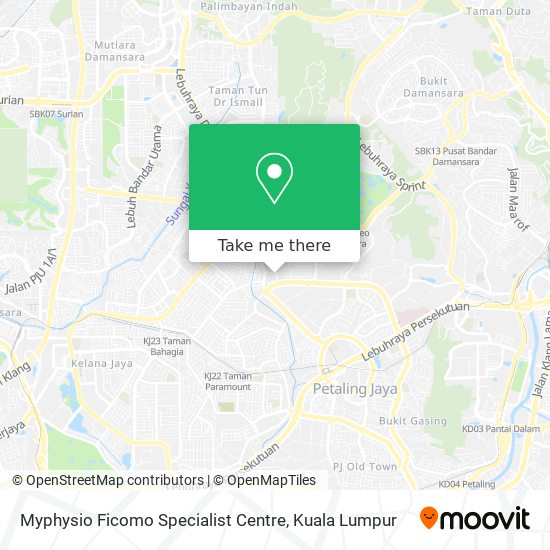 Myphysio Ficomo Specialist Centre map