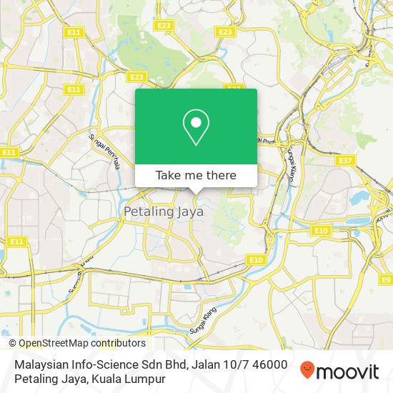 Malaysian Info-Science Sdn Bhd, Jalan 10 / 7 46000 Petaling Jaya map