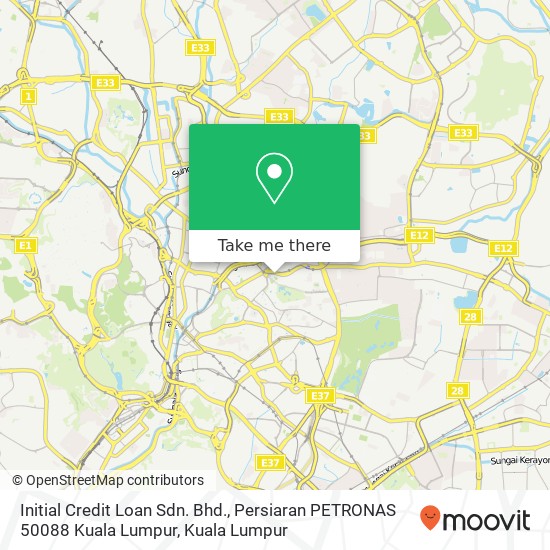 Peta Initial Credit Loan Sdn. Bhd., Persiaran PETRONAS 50088 Kuala Lumpur