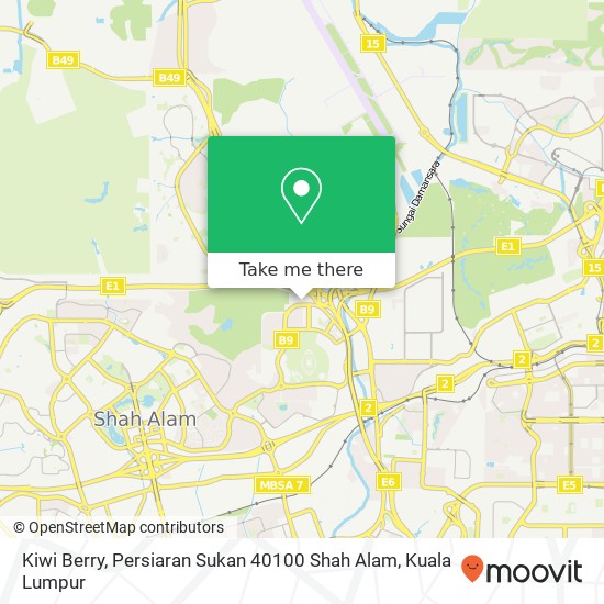 Peta Kiwi Berry, Persiaran Sukan 40100 Shah Alam