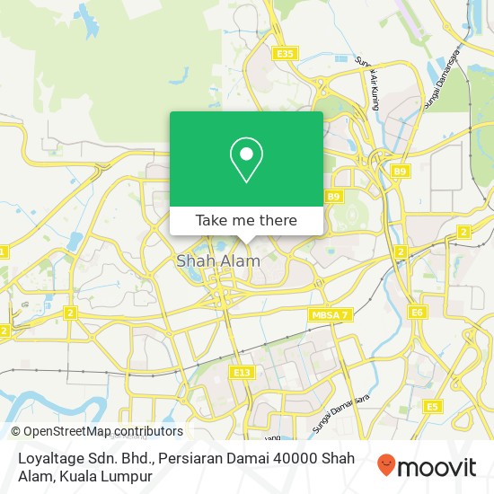 Loyaltage Sdn. Bhd., Persiaran Damai 40000 Shah Alam map