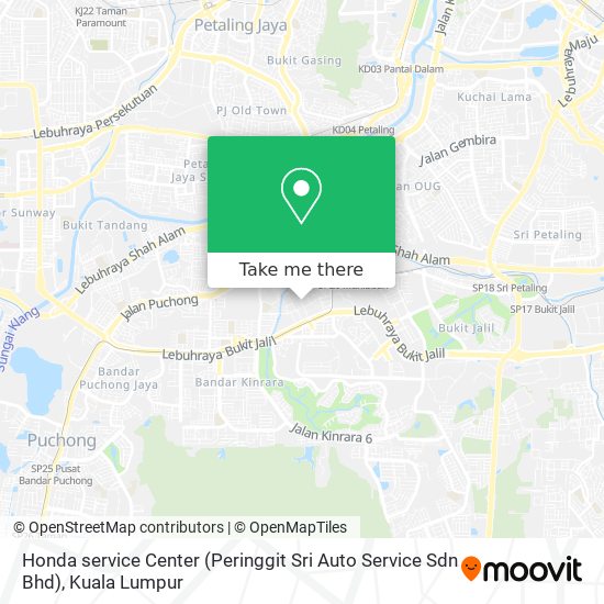 Peta Honda service Center (Peringgit Sri Auto Service Sdn Bhd)