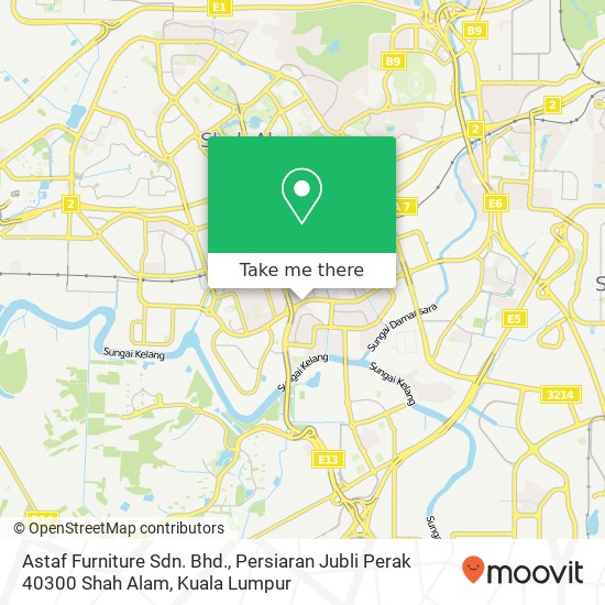 Peta Astaf Furniture Sdn. Bhd., Persiaran Jubli Perak 40300 Shah Alam