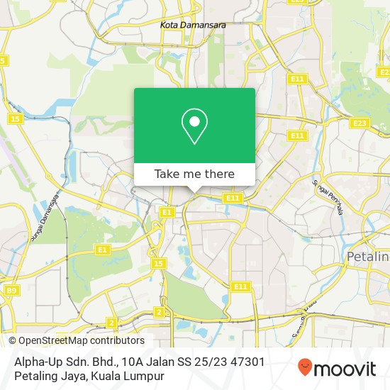 Alpha-Up Sdn. Bhd., 10A Jalan SS 25 / 23 47301 Petaling Jaya map