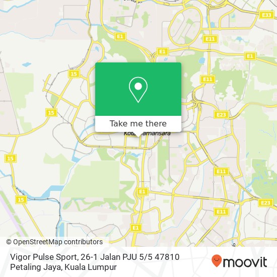 Peta Vigor Pulse Sport, 26-1 Jalan PJU 5 / 5 47810 Petaling Jaya