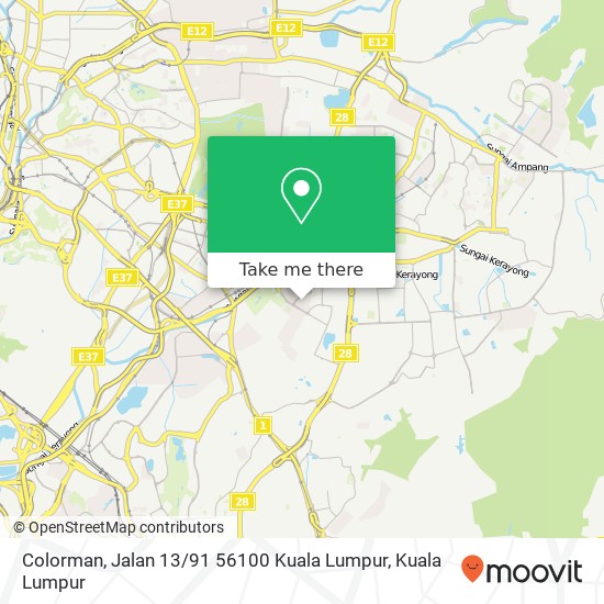 Colorman, Jalan 13 / 91 56100 Kuala Lumpur map