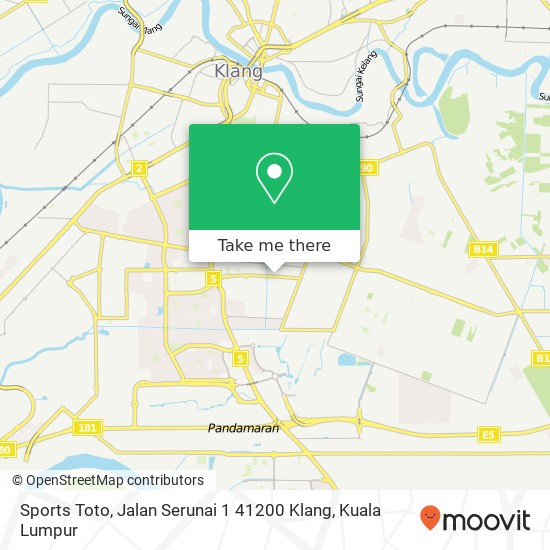 Peta Sports Toto, Jalan Serunai 1 41200 Klang