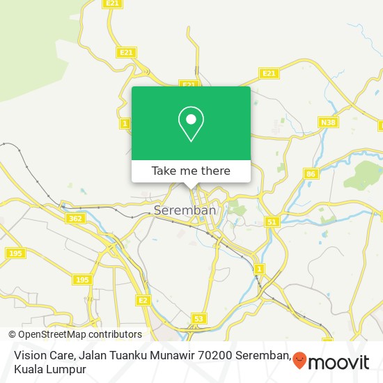 Vision Care, Jalan Tuanku Munawir 70200 Seremban map