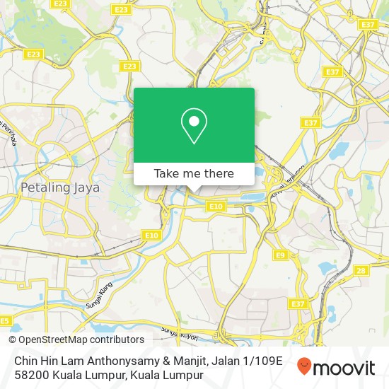 Chin Hin Lam Anthonysamy & Manjit, Jalan 1 / 109E 58200 Kuala Lumpur map
