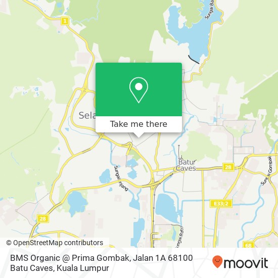 Peta BMS Organic @ Prima Gombak, Jalan 1A 68100 Batu Caves