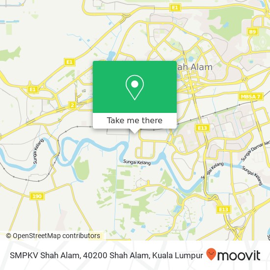 Peta SMPKV Shah Alam, 40200 Shah Alam