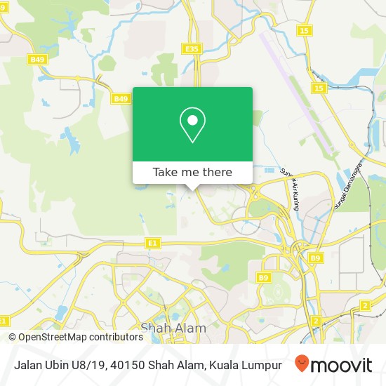 Peta Jalan Ubin U8 / 19, 40150 Shah Alam