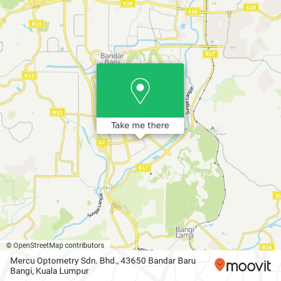 Peta Mercu Optometry Sdn. Bhd., 43650 Bandar Baru Bangi