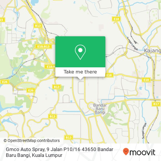 Gmco Auto Spray, 9 Jalan P10 / 16 43650 Bandar Baru Bangi map