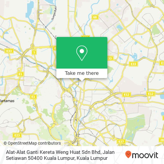 Alat-Alat Ganti Kereta Weng Huat Sdn Bhd, Jalan Setiawan 50400 Kuala Lumpur map