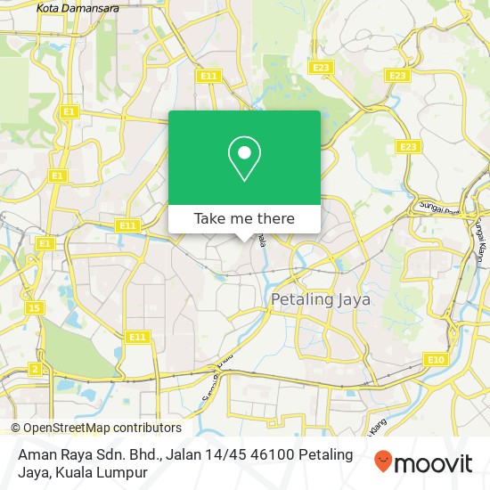 Aman Raya Sdn. Bhd., Jalan 14 / 45 46100 Petaling Jaya map