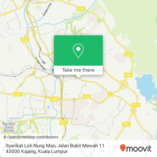Peta Syarikat Loh Nung Man, Jalan Bukit Mewah 11 43000 Kajang