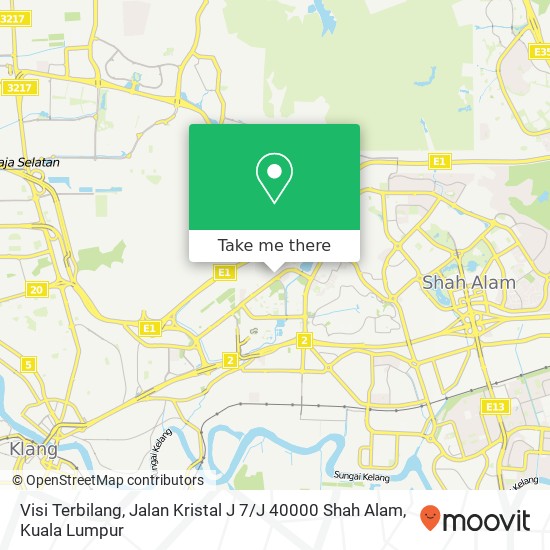 Visi Terbilang, Jalan Kristal J 7 / J 40000 Shah Alam map