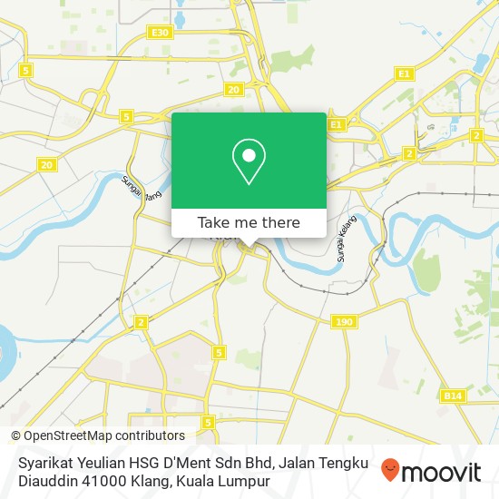 Syarikat Yeulian HSG D'Ment Sdn Bhd, Jalan Tengku Diauddin 41000 Klang map