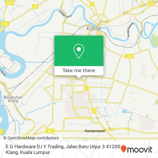 Peta E.G Hardware D.I.Y Trading, Jalan Batu Unjur 3 41200 Klang