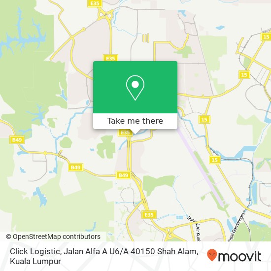 Click Logistic, Jalan Alfa A U6 / A 40150 Shah Alam map