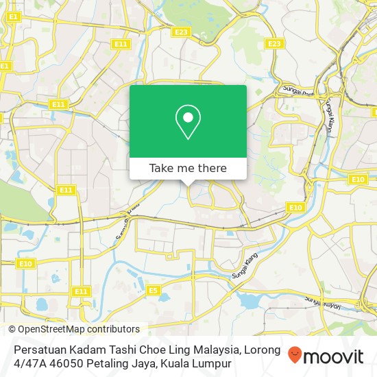 Peta Persatuan Kadam Tashi Choe Ling Malaysia, Lorong 4 / 47A 46050 Petaling Jaya