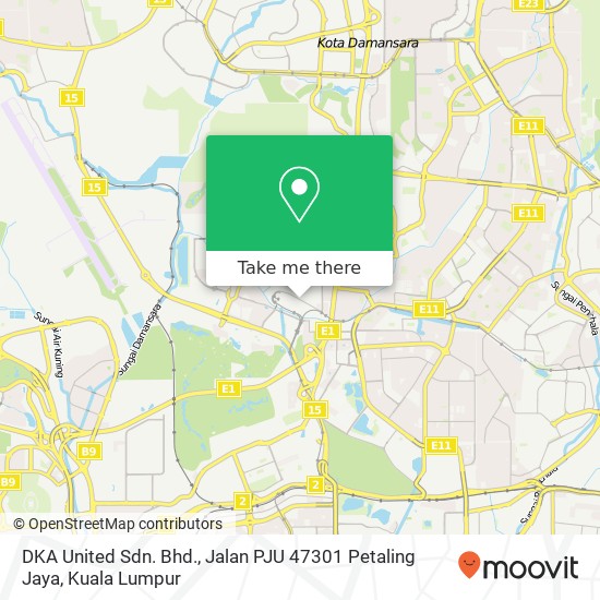 Peta DKA United Sdn. Bhd., Jalan PJU 47301 Petaling Jaya