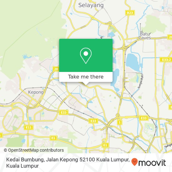 Peta Kedai Bumbung, Jalan Kepong 52100 Kuala Lumpur