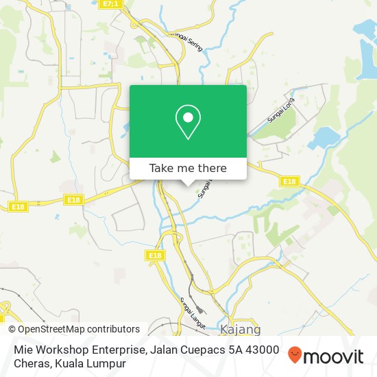 Peta Mie Workshop Enterprise, Jalan Cuepacs 5A 43000 Cheras