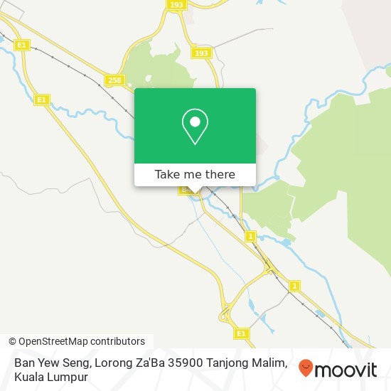 Peta Ban Yew Seng, Lorong Za'Ba 35900 Tanjong Malim