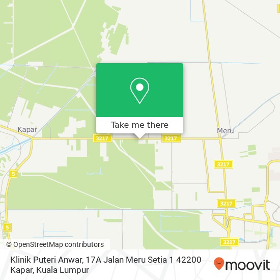 Klinik Puteri Anwar, 17A Jalan Meru Setia 1 42200 Kapar map