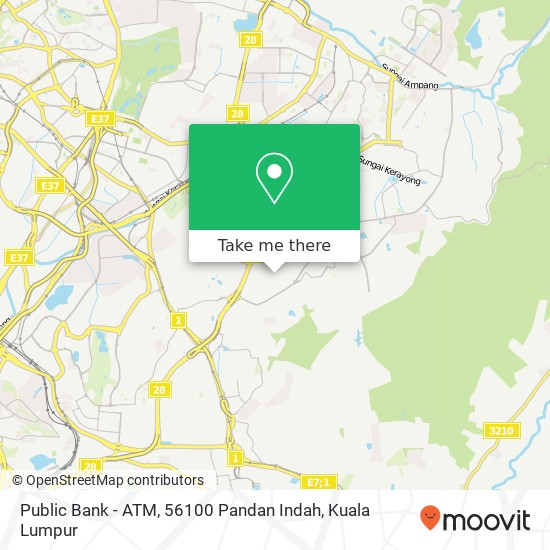 Public Bank - ATM, 56100 Pandan Indah map
