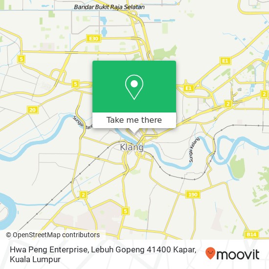 Peta Hwa Peng Enterprise, Lebuh Gopeng 41400 Kapar