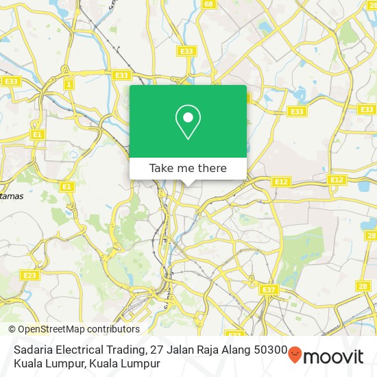 Peta Sadaria Electrical Trading, 27 Jalan Raja Alang 50300 Kuala Lumpur