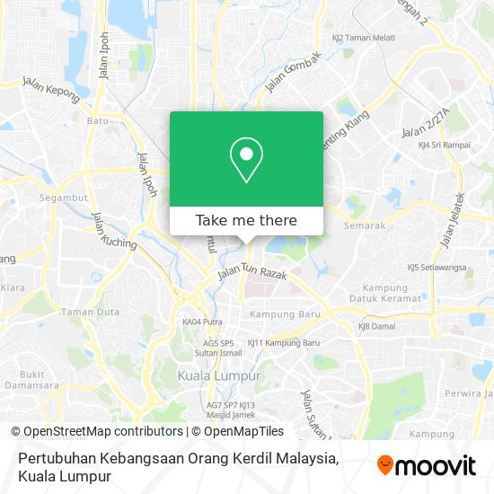 Pertubuhan Kebangsaan Orang Kerdil Malaysia map