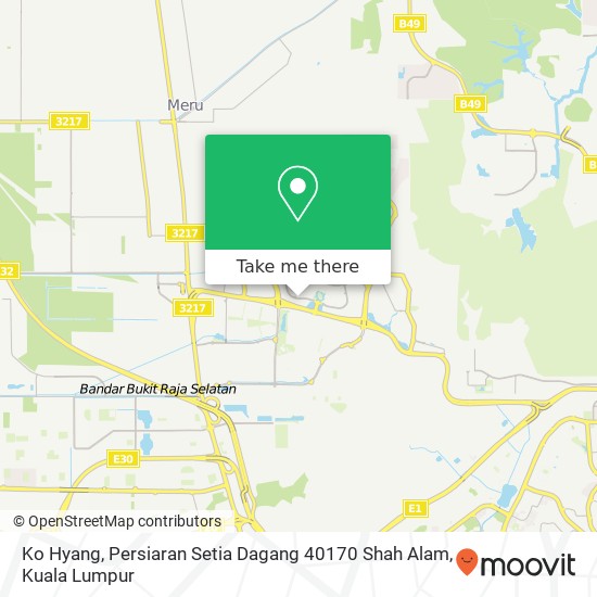 Peta Ko Hyang, Persiaran Setia Dagang 40170 Shah Alam