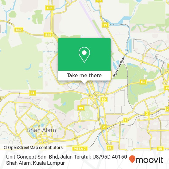 Peta Unit Concept Sdn. Bhd, Jalan Teratak U8 / 95D 40150 Shah Alam