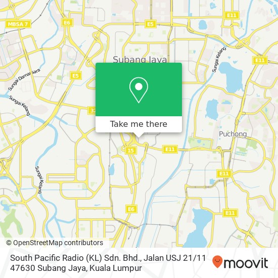 Peta South Pacific Radio (KL) Sdn. Bhd., Jalan USJ 21 / 11 47630 Subang Jaya