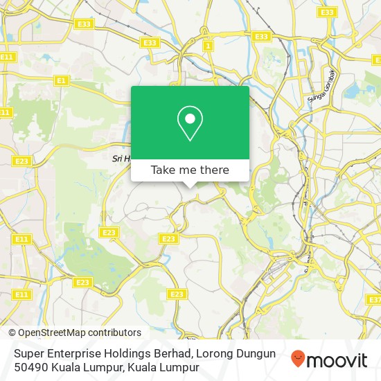 Super Enterprise Holdings Berhad, Lorong Dungun 50490 Kuala Lumpur map